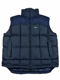 Gilet matelassé Nike vintage années 2000 "Bleu marine/Bleu" (XXL)