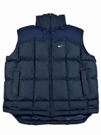 Gilet matelassé Nike vintage années 2000 "Bleu marine/Bleu" (XXL)