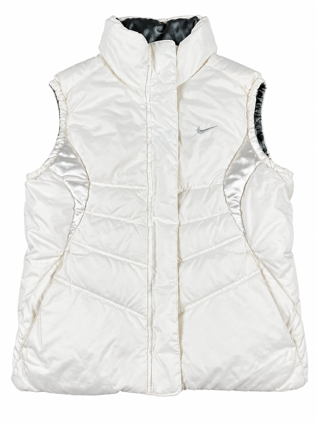 Chaleco acolchado Nike reversible vintage de los años 2000 "Blanco" (XS)