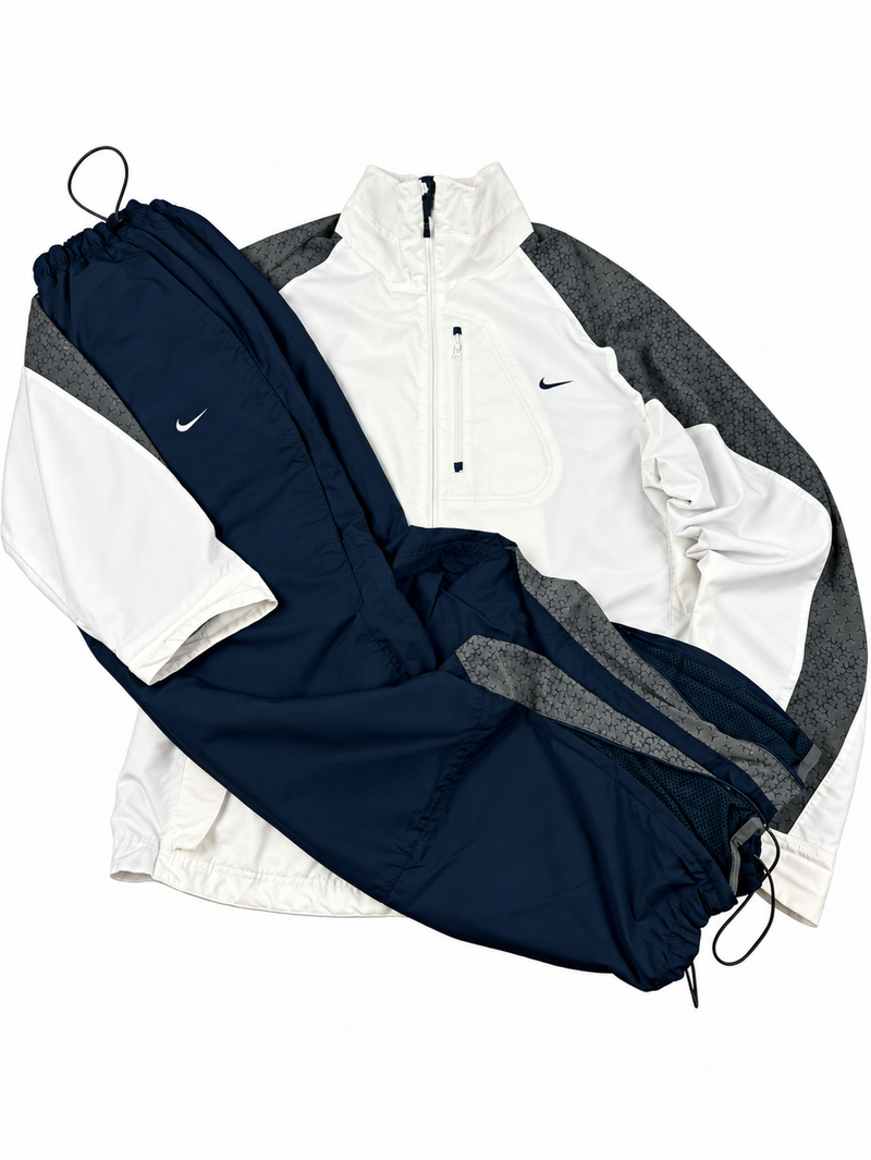Chándal Nike Vintage Y2K Años 2000 "Blanco/Gris/Azul Marino" (XL)