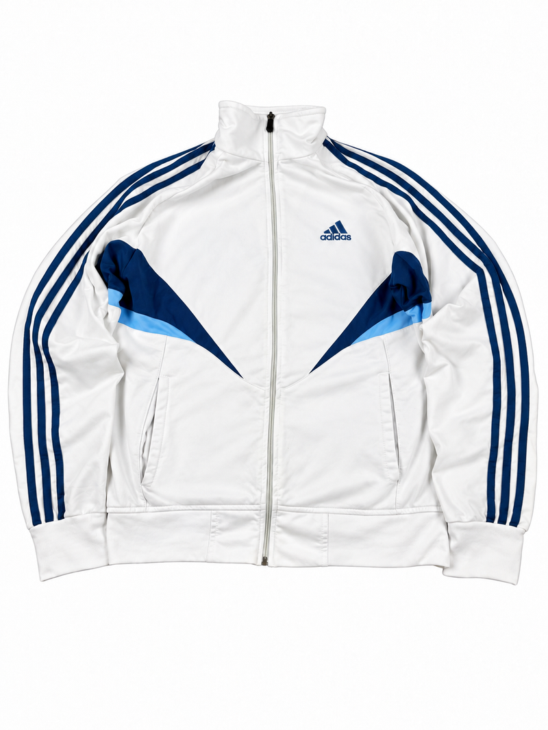 Adidas 3 Stripes TrackJacket Vintage Y2K 2000s "White/Blue" (L)