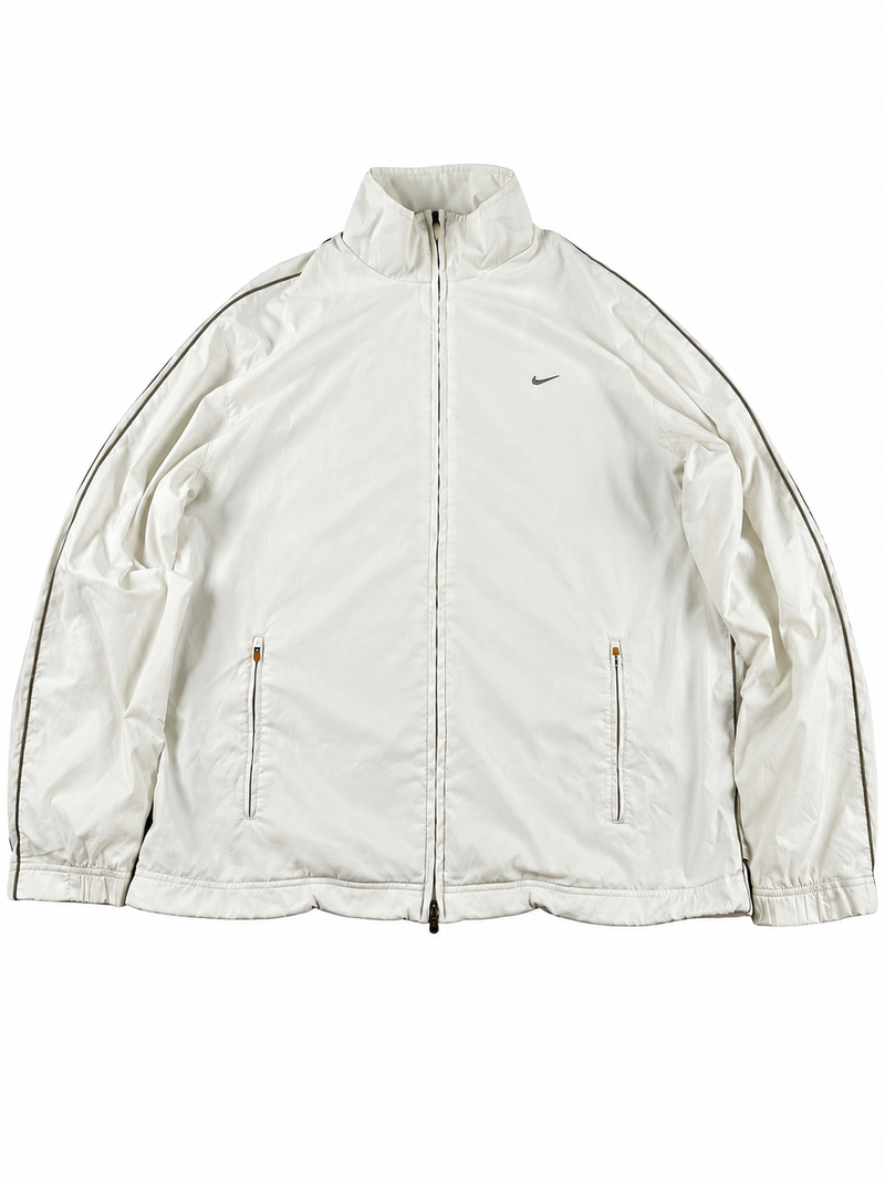 Veste de survêtement Nike double zip vintage années 2000 "Blanc/Beige" (XL)