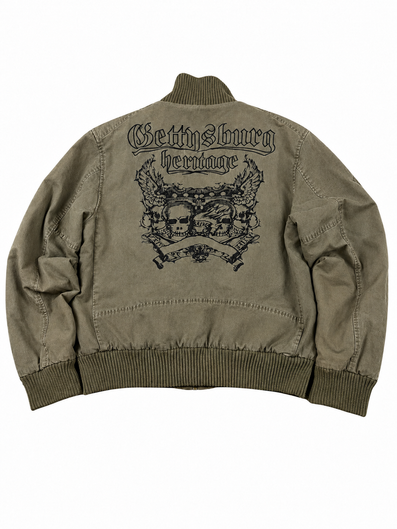 Clockhouse Bomber Jacket Vintage Y2K 2000S "Olive Green" (M)