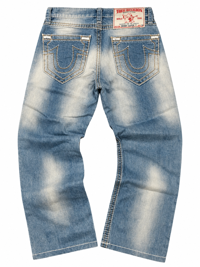 Jeans True Religion Y2K Baggy Streetwear "Denim" Estampado (30/40/S)