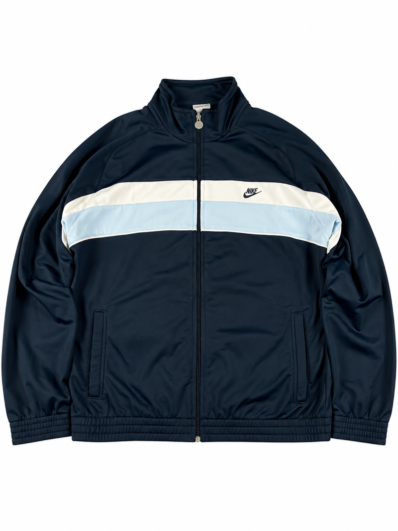 Sweat à capuche zippé Nike vintage années 2000 "Bleu marine/Blanc" (M)