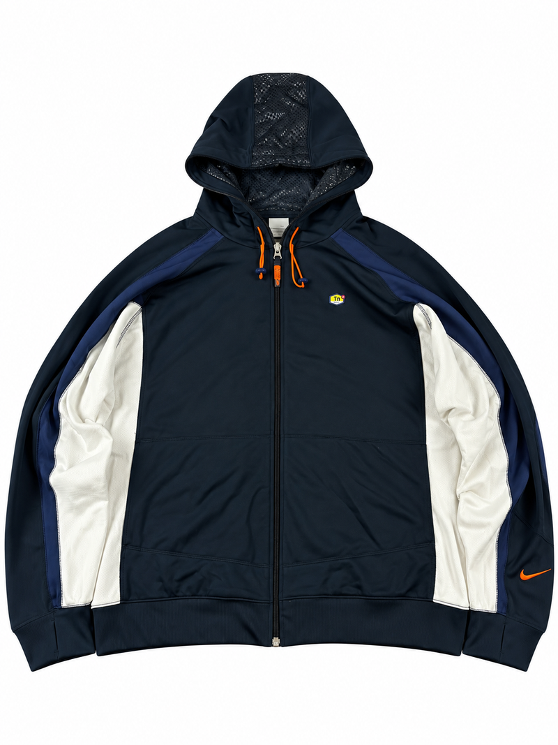 Veste à capuche zippée Nike TN vintage des années 2000 "Bleu marine/Blanc" (XXL)