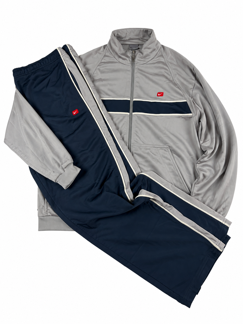 Chándal Nike Vintage Y2K 2000s "Gris/Azul marino" (M)