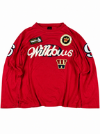 A&B Vintage Y2K Long Sleeve T-Shirt Streetwear Red/White (XL)