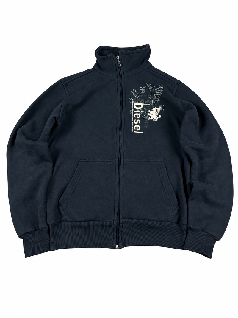 Veste de survêtement Diesel vintage années 2000 "Bleu marine/Blanc" (S)