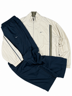 Survêtement Nike vintage années 2000 "Beige/Marine" (XL)