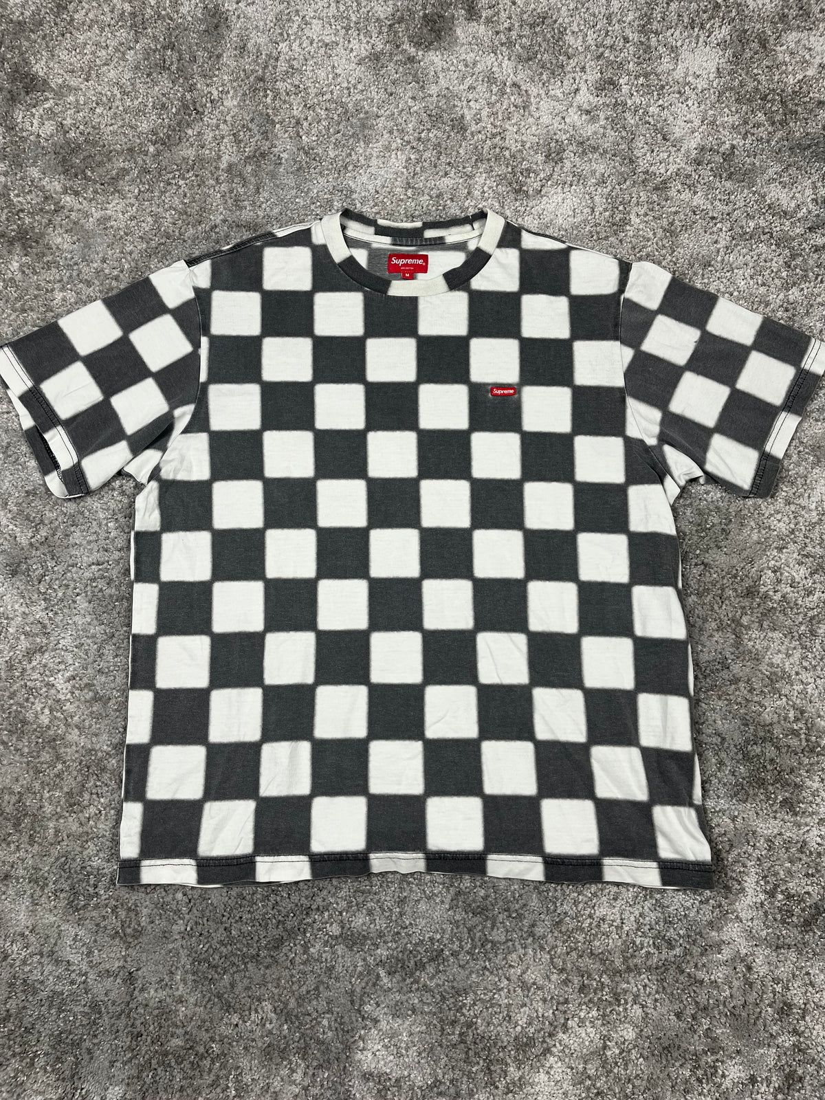 Supreme Small Box Tee Checkerboard SS20 2020 – Camiseta Vintage Negra y Blanca (M)