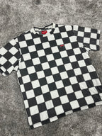 Supreme Small Box Tee Checkerboard SS20 2020 – Camiseta Vintage Negra y Blanca (M)