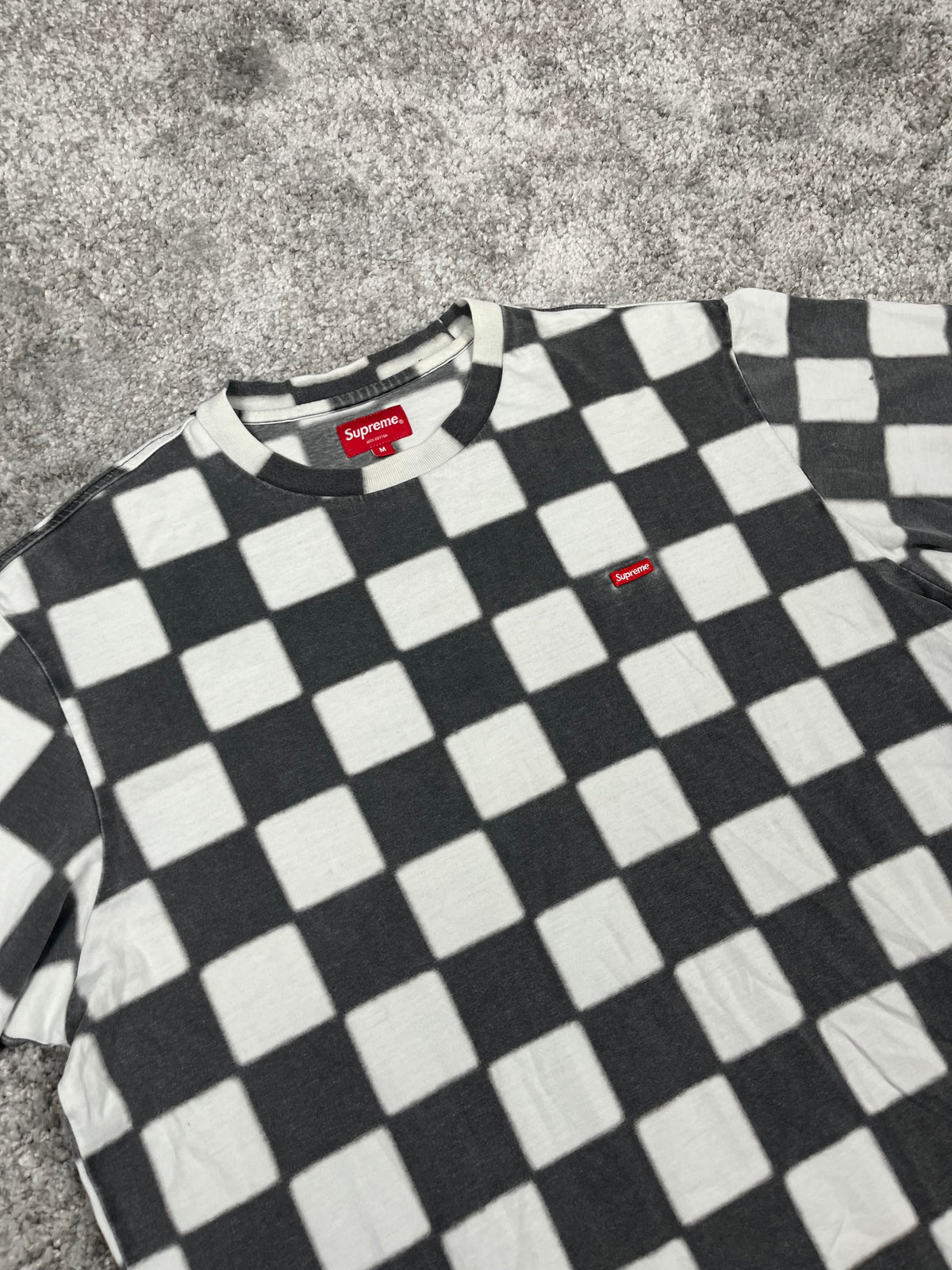 Supreme Small Box Tee Checkerboard SS20 2020 – Camiseta Vintage Negra y Blanca (M)