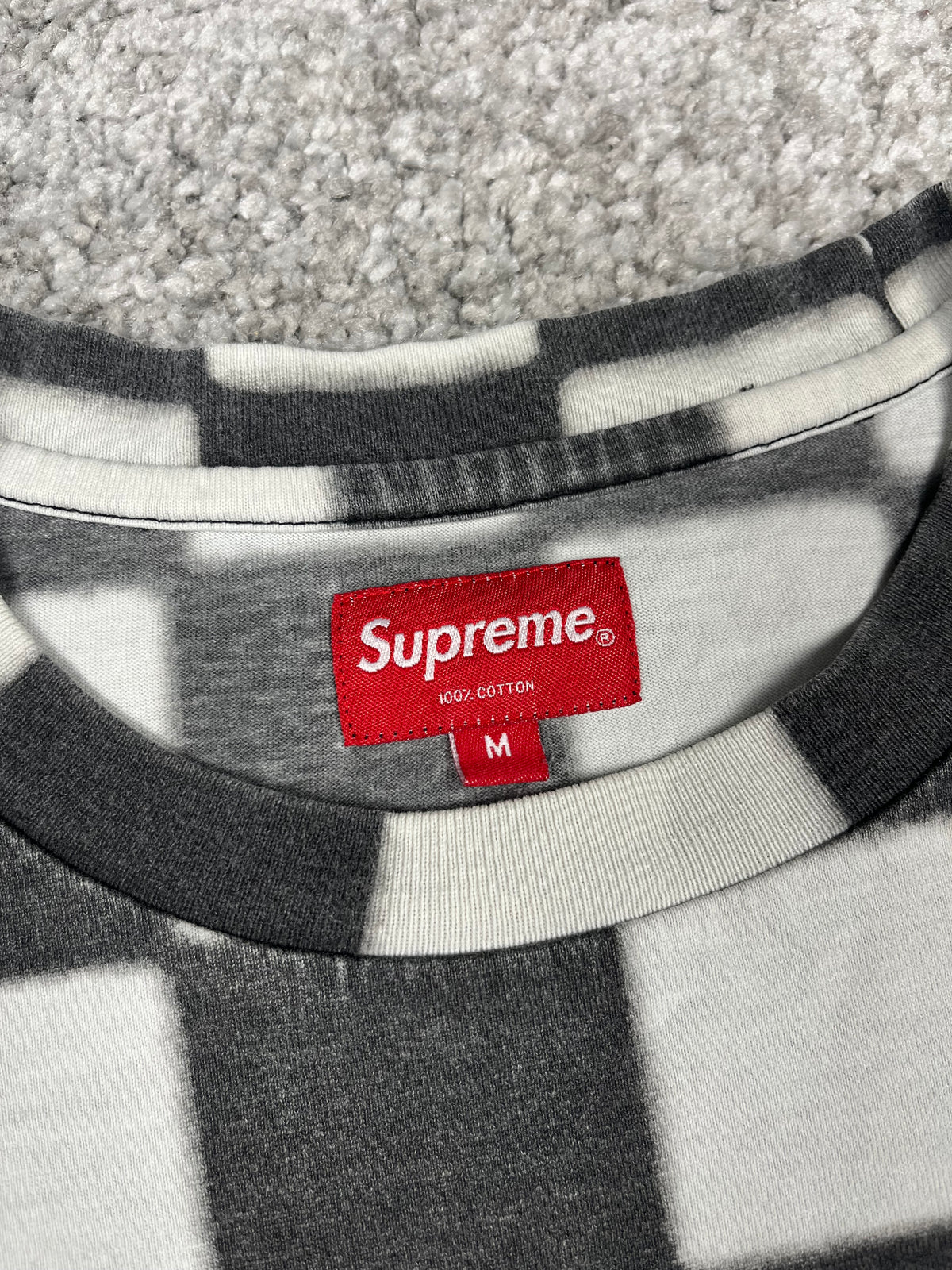Supreme Small Box Tee Checkerboard SS20 2020 – Camiseta Vintage Negra y Blanca (M)