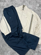 Survêtement Nike vintage années 2000 "Beige/Marine" (XL)