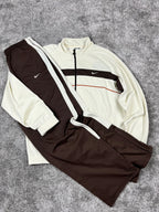 Survêtement Nike vintage années 2000 « Marron/Beige » (M)