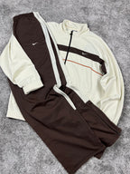 Survêtement Nike vintage années 2000 « Marron/Beige » (M)