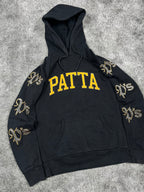 Sweat à capuche Patta vintage des années 2000 "Noir/Orange" (M)
