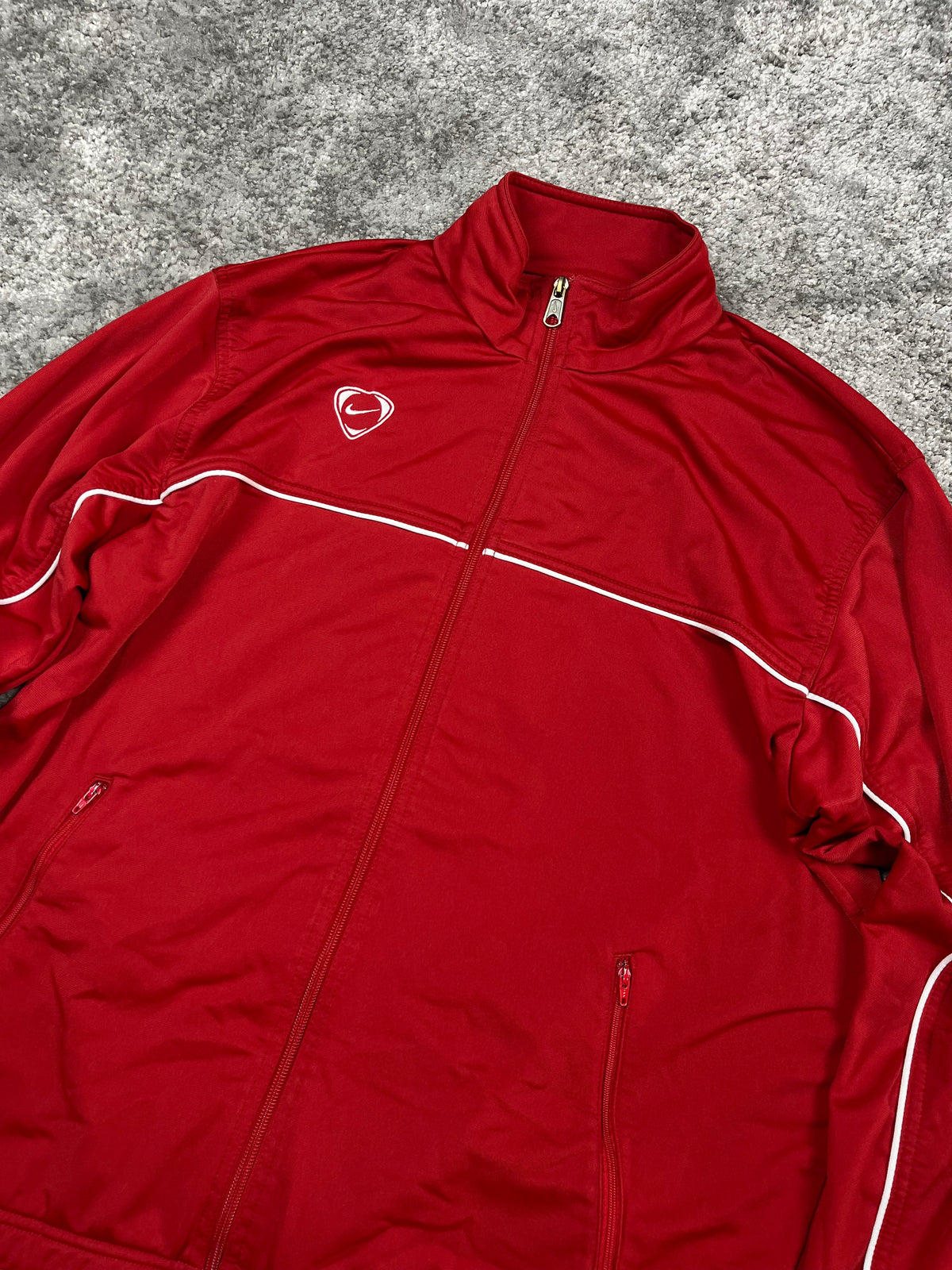 Nike TrackJacket Vintage 2000s "Red/White" (L)