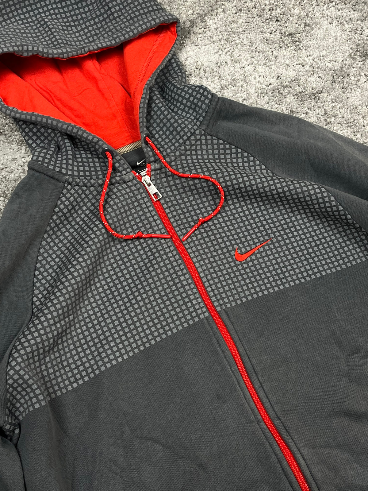Nike Hoodie Vintage 2000s "Gray/Red (L)