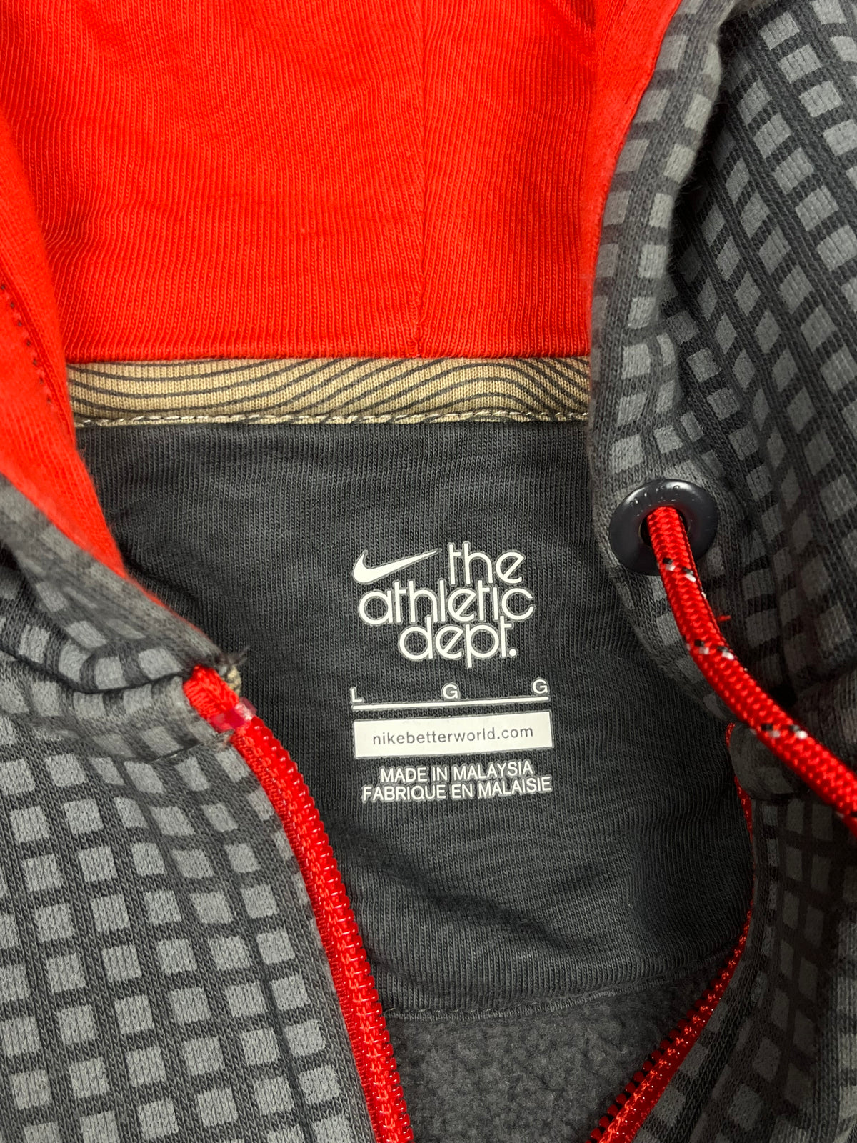 Nike Hoodie Vintage 2000s "Gray/Red (L)