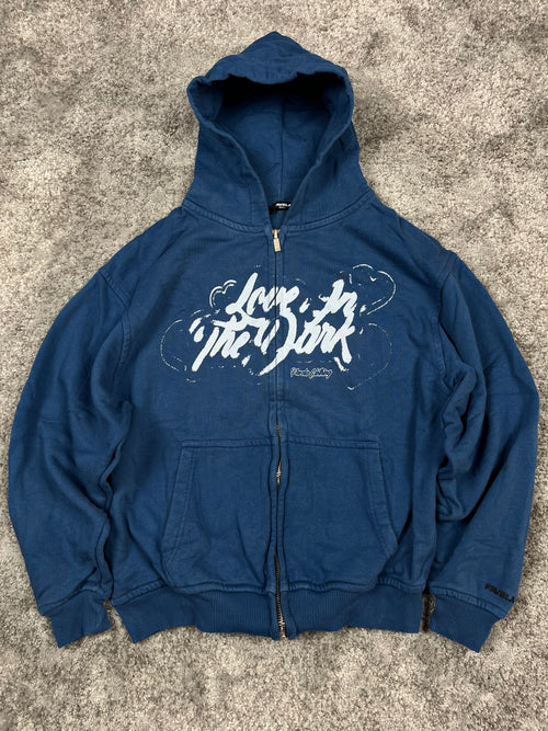 Sweat à capuche vintage Favela Clothing années 2000 "Bleu/Blanc" (S)