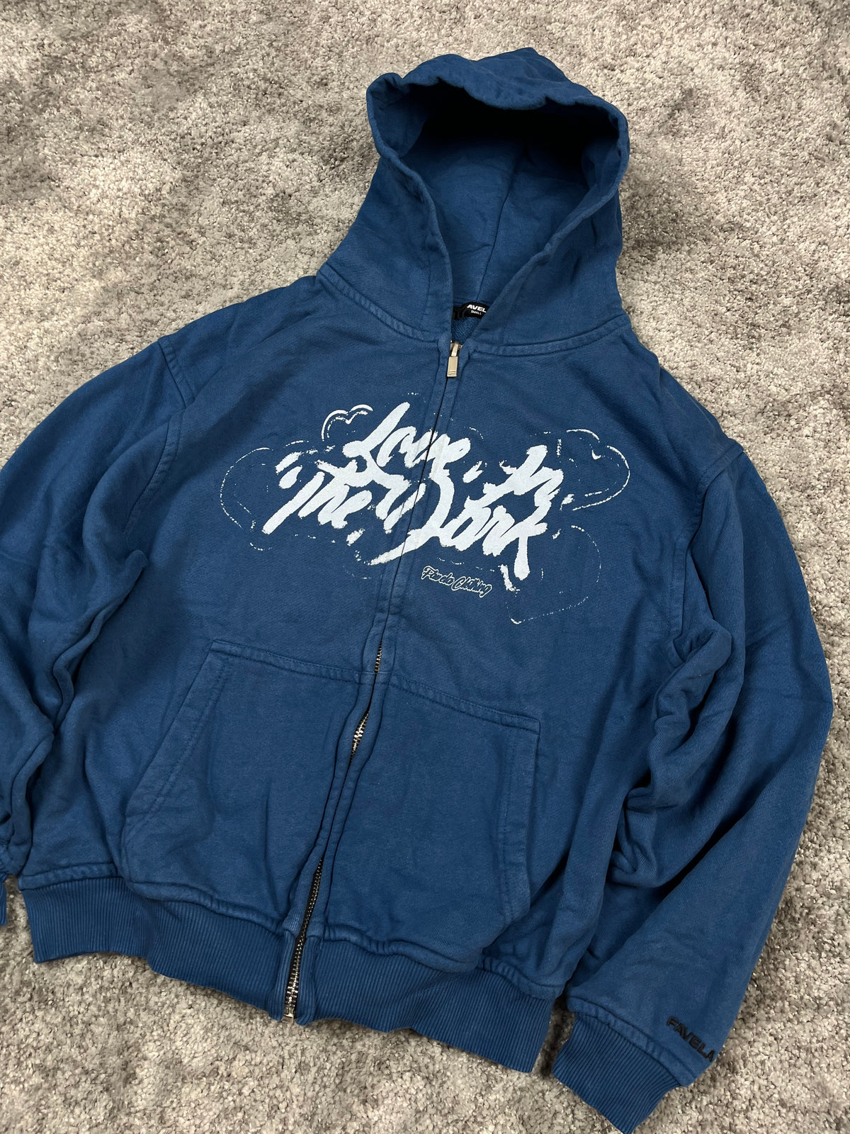 Favela Clothing Hoodie Vintage 2000s "Blue/White" (S)