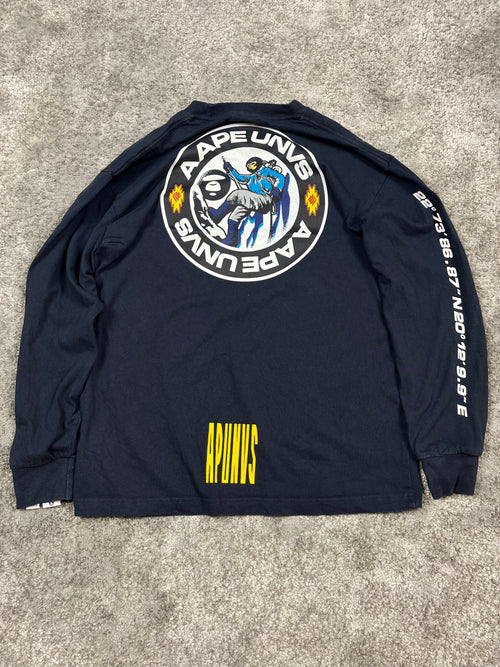 Camiseta de manga larga BAPE Y2K Vintage "Azul Marino" (M)