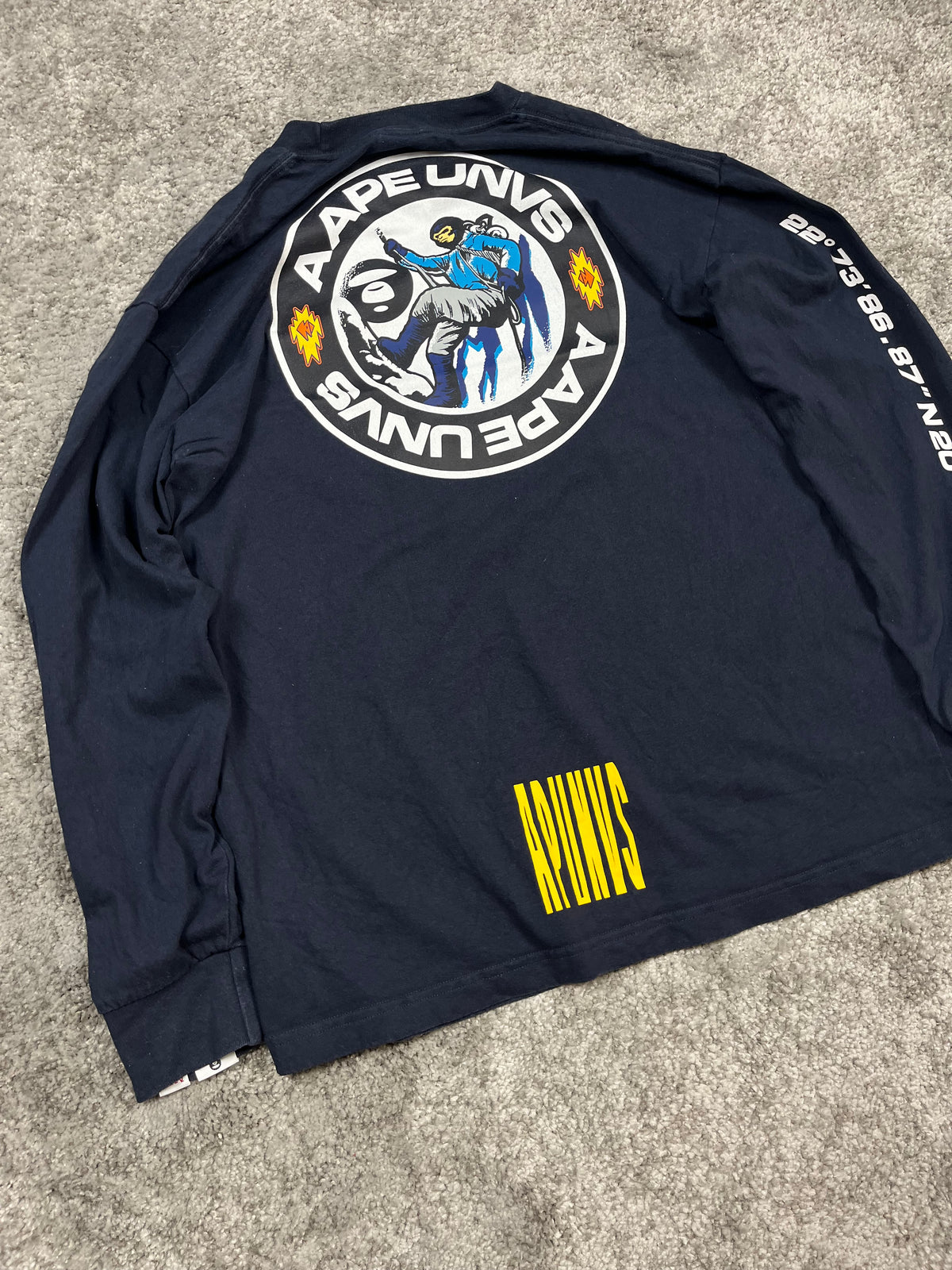 BAPE Longsleeve Y2K Vintage "Navy Blue" (M)