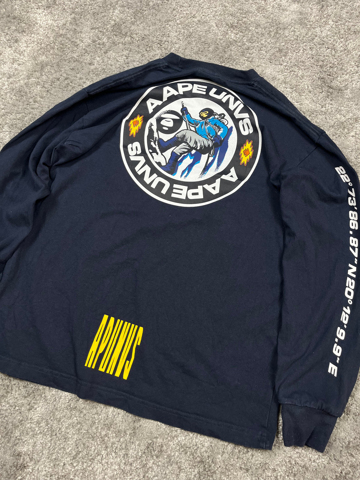 Camiseta de manga larga BAPE Y2K Vintage "Azul Marino" (M)