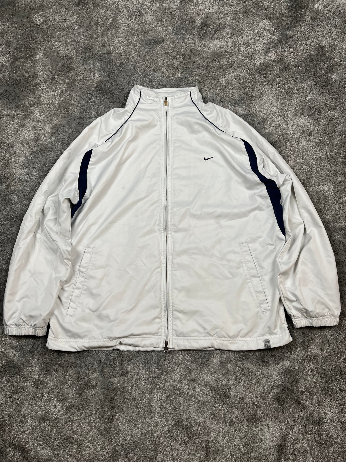Chaqueta deportiva Nike vintage años 2000 "Blanco/Azul marino" (XL)