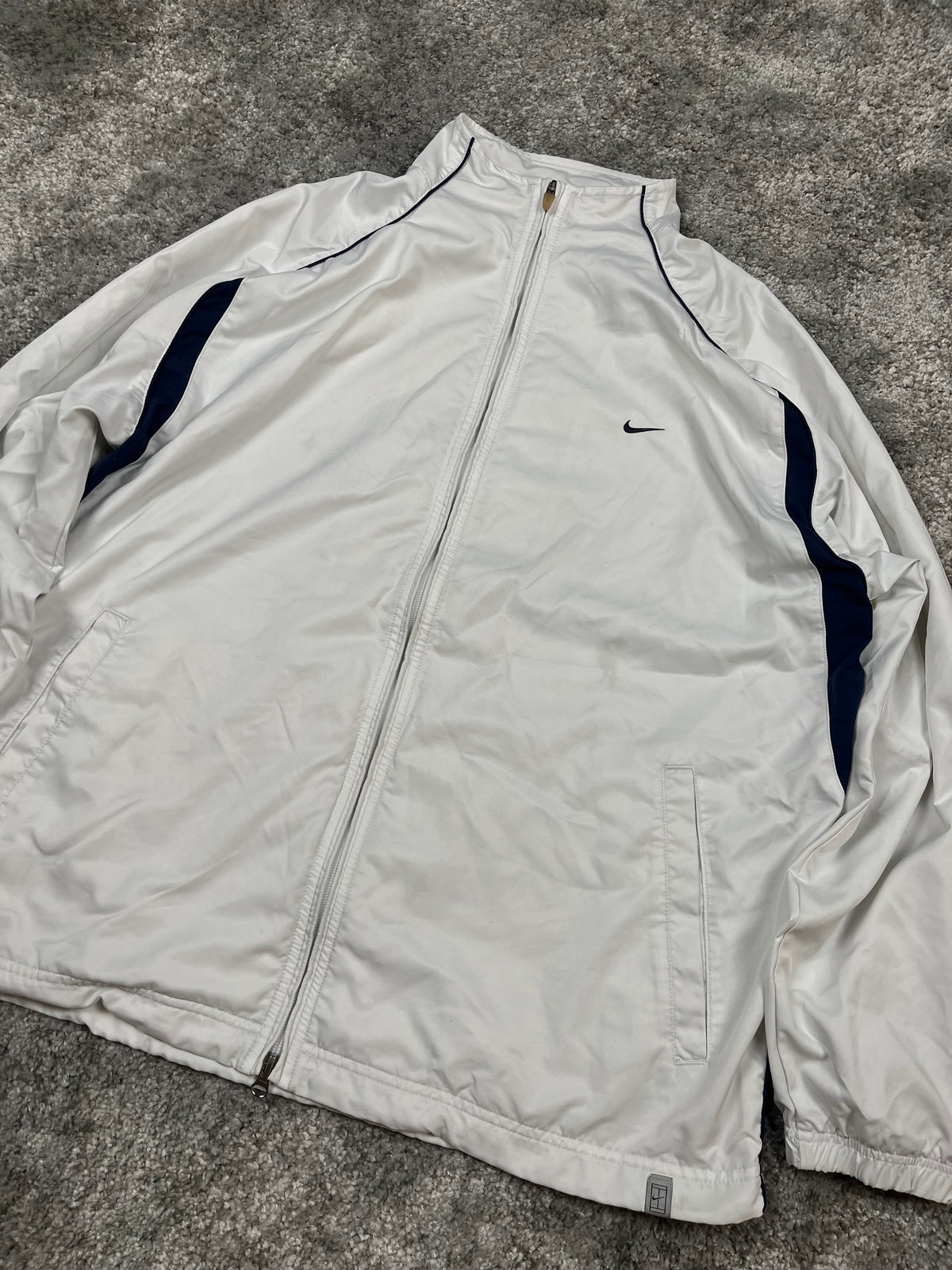 Chaqueta deportiva Nike vintage años 2000 "Blanco/Azul marino" (XL)