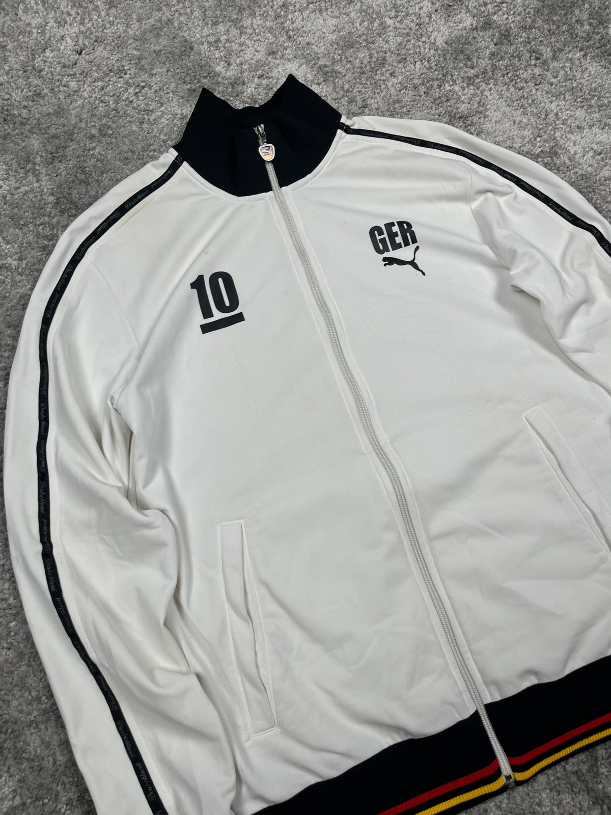 Germany x Puma Rare Zipper/Hoodie Vintage 2000s "White/Black" (M)