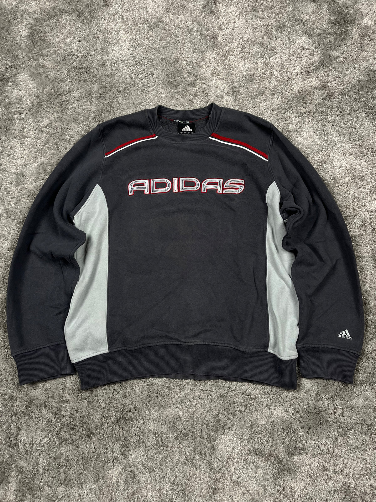Adidas Hoodie Vintage 2000s "Gray/Red" (S)
