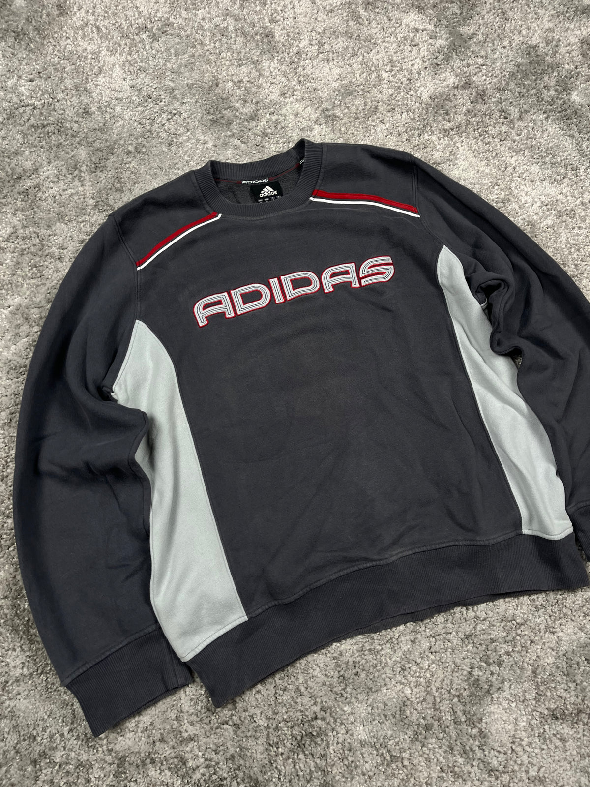 Adidas Hoodie Vintage 2000s "Gray/Red" (S)