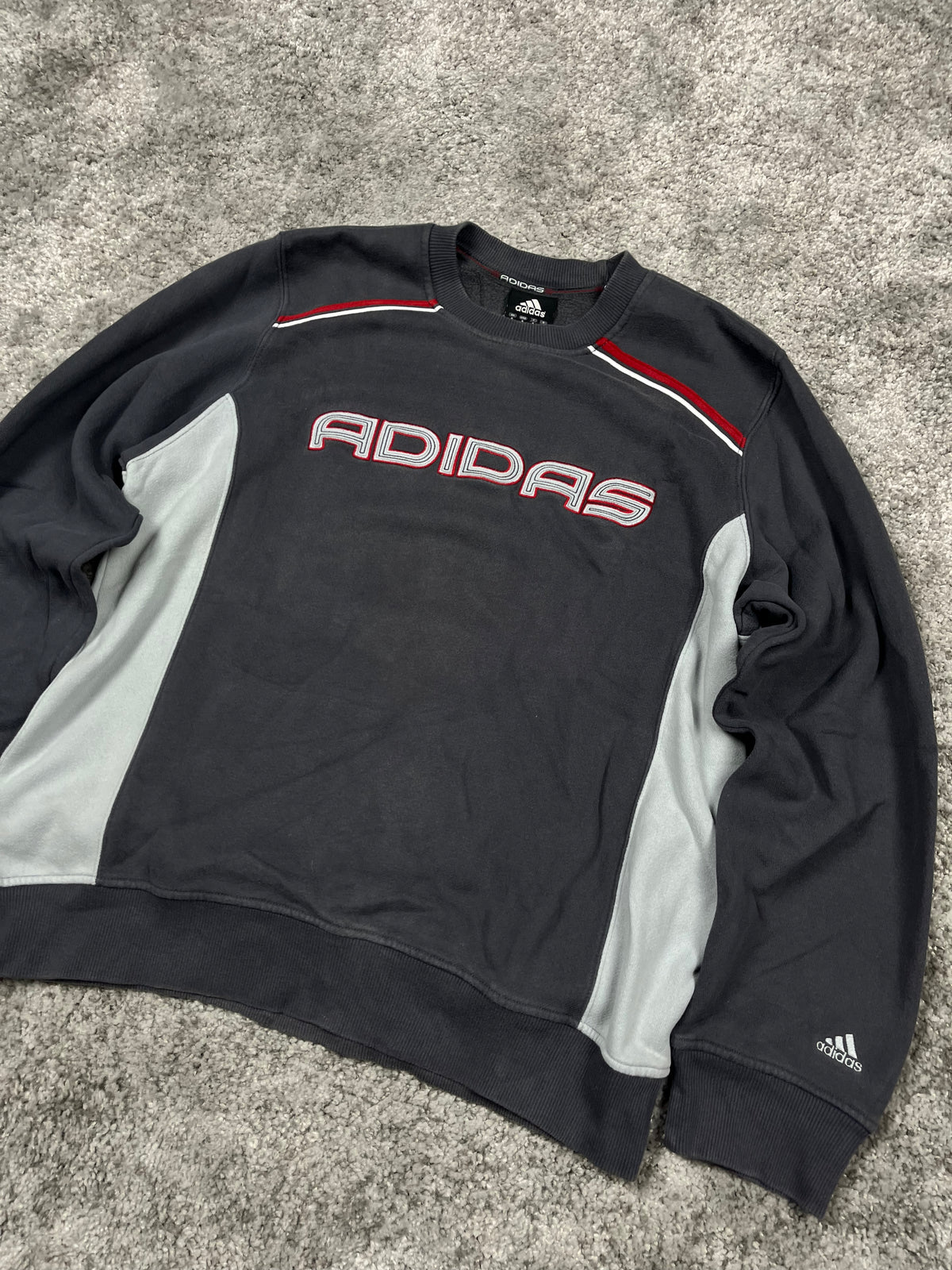 Adidas Hoodie Vintage 2000s "Gray/Red" (S)