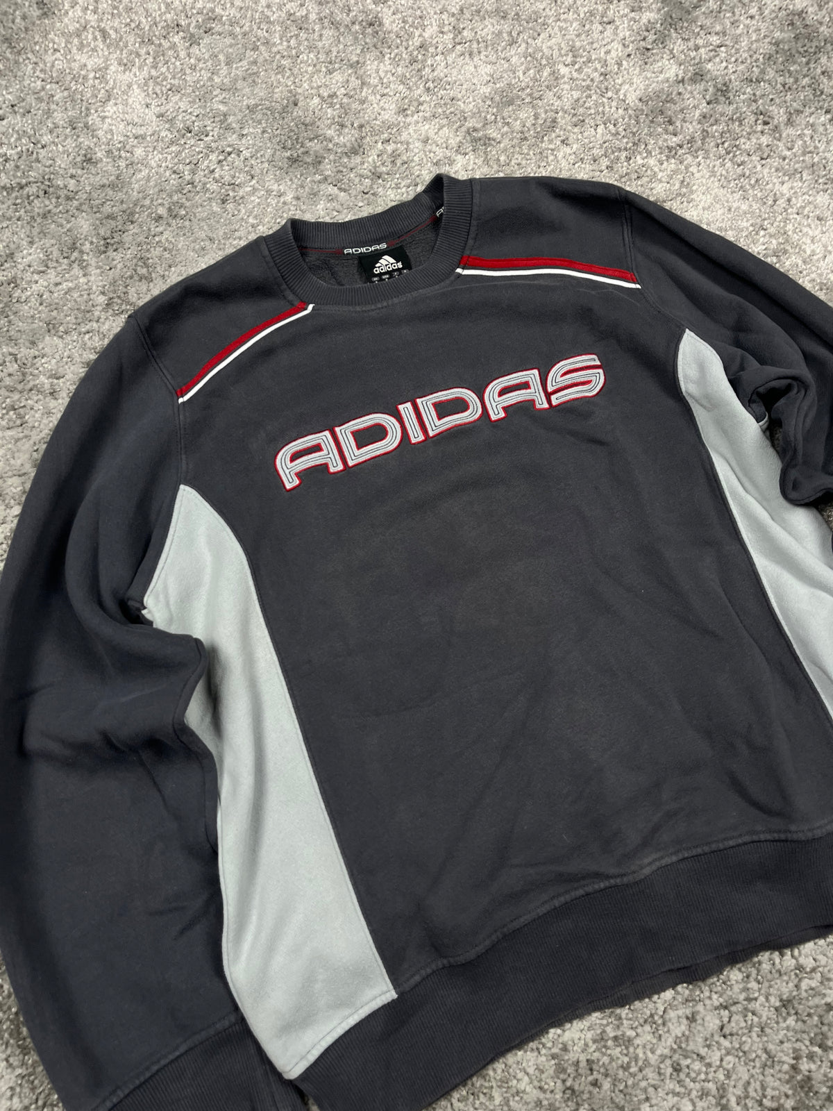 Adidas Hoodie Vintage 2000s "Gray/Red" (S)