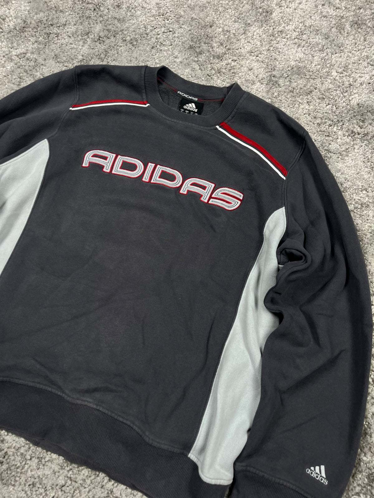 Adidas Hoodie Vintage 2000s "Gray/Red" (S)