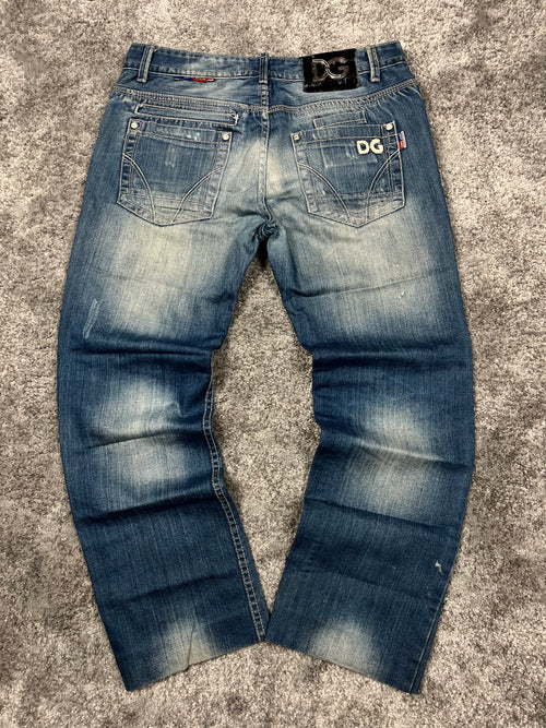 Jean baggy Dolce & Gabbana style Y2K streetwear « Denim » imprimé (33/43)