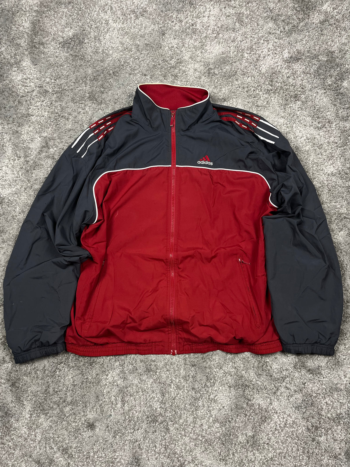 Chaqueta deportiva Adidas vintage años 2000 "Rojo/Gris" (L)