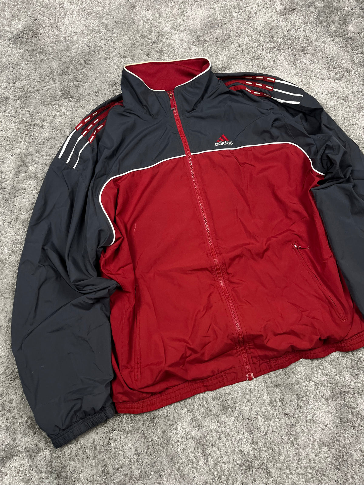 Adidas TrackJacket Vintage 2000s "Red/Gray" (L)