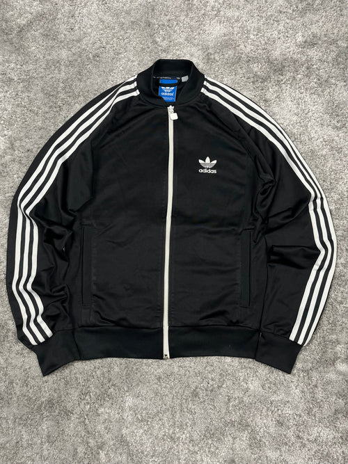 Sweat à capuche zippé Adidas 3 bandes vintage années 2000 "Noir/Blanc" (S)