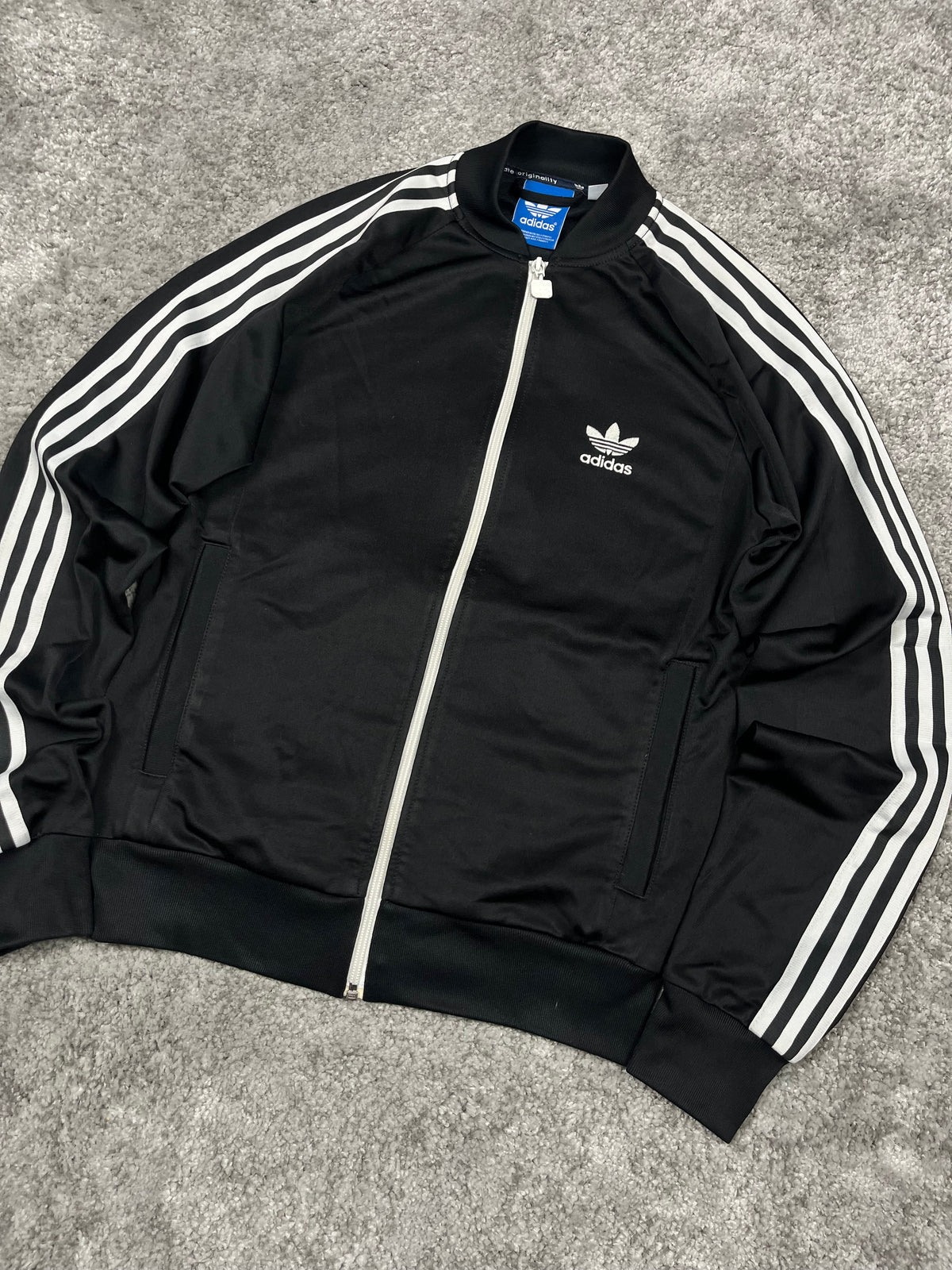 Adidas Zipper/Hoodie 3 Stripes Vintage 2000s "Black/White" (S)