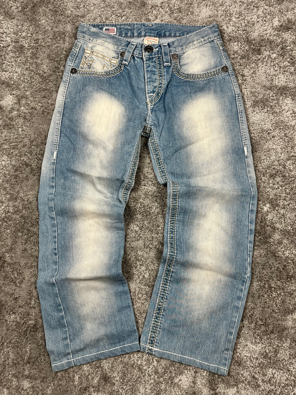 True Religion Jeans Y2K Baggy Streetwear "Denim" Estampado (30/40/S)