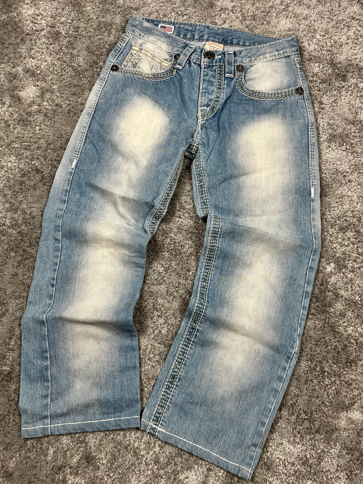 Jeans True Religion Y2K Baggy Streetwear "Denim" Estampado (30/40/S)
