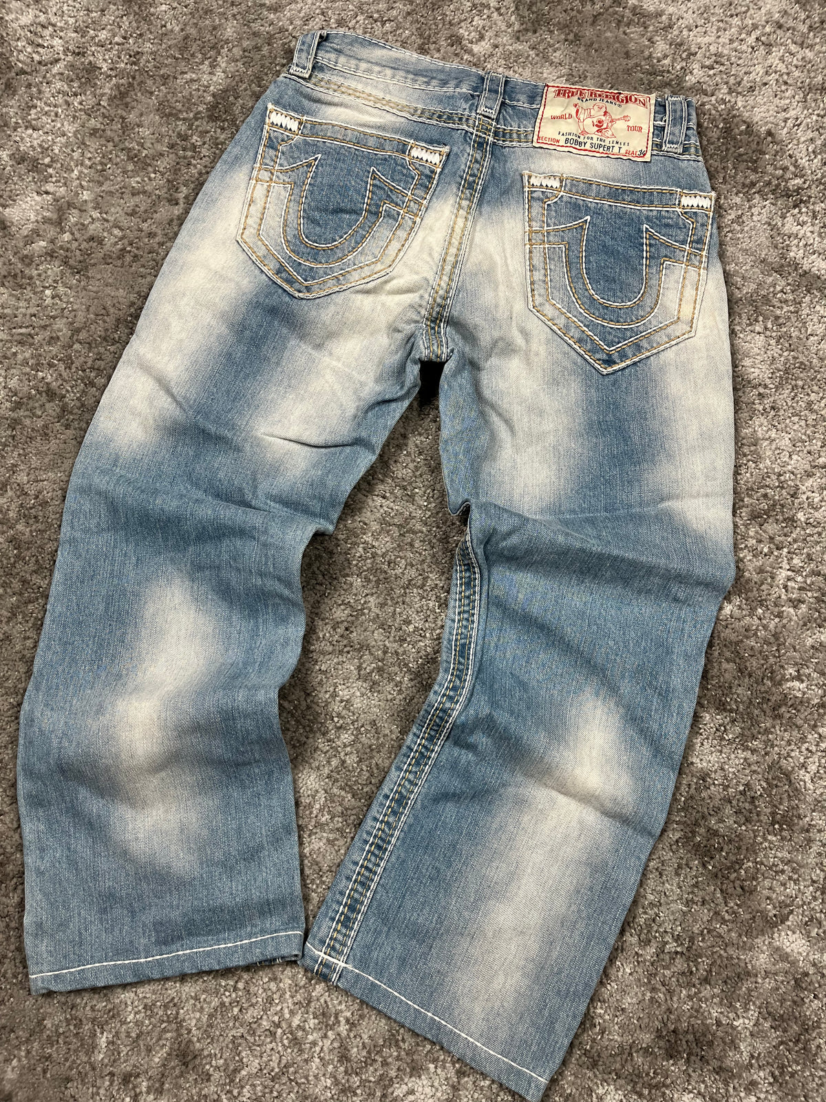 Jeans True Religion Y2K Baggy Streetwear "Denim" Estampado (30/40/S)