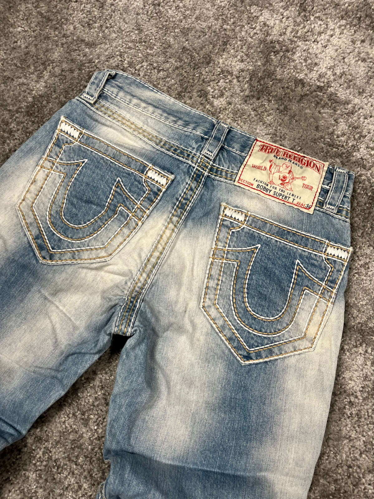 Jeans True Religion Y2K Baggy Streetwear "Denim" Estampado (30/40/S)
