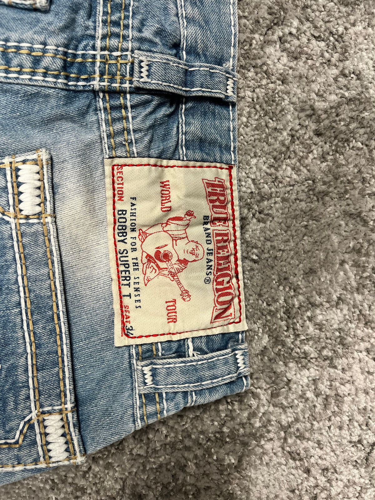 Jeans True Religion Y2K Baggy Streetwear "Denim" Estampado (30/40/S)