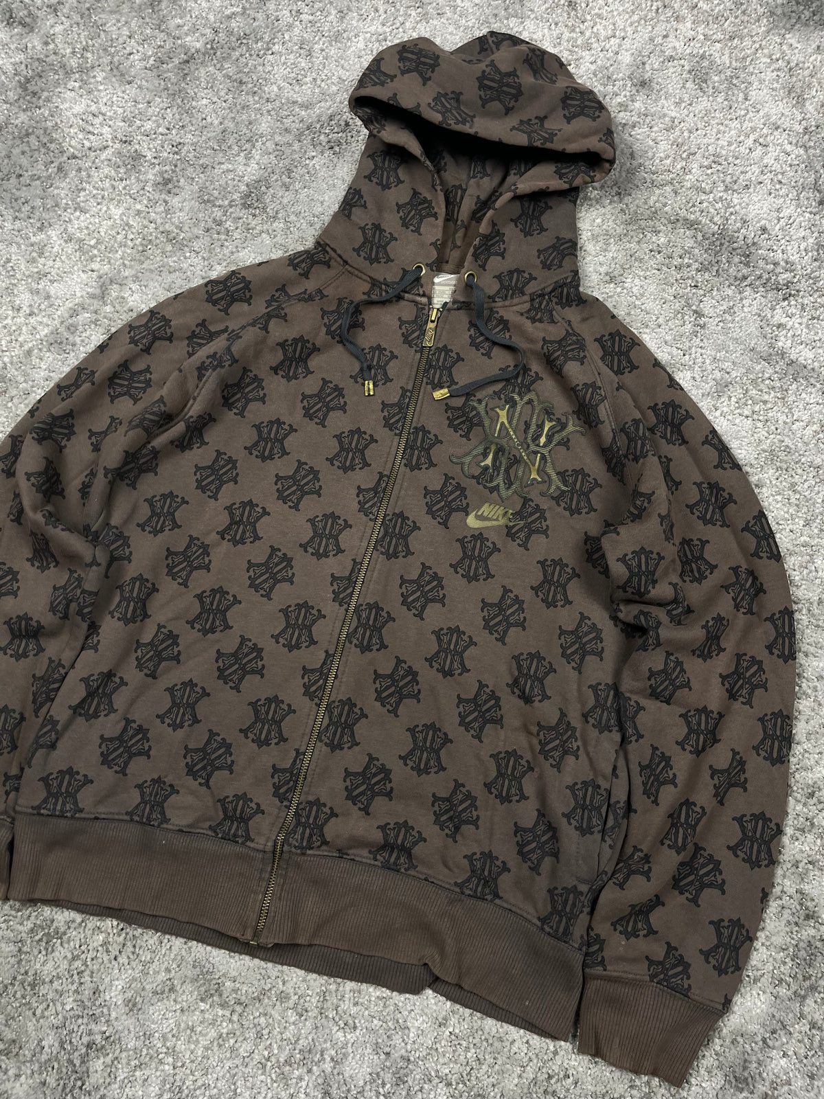 Nike Zipper/Hoodie Vintage 2000s "Brown/Black" (M)