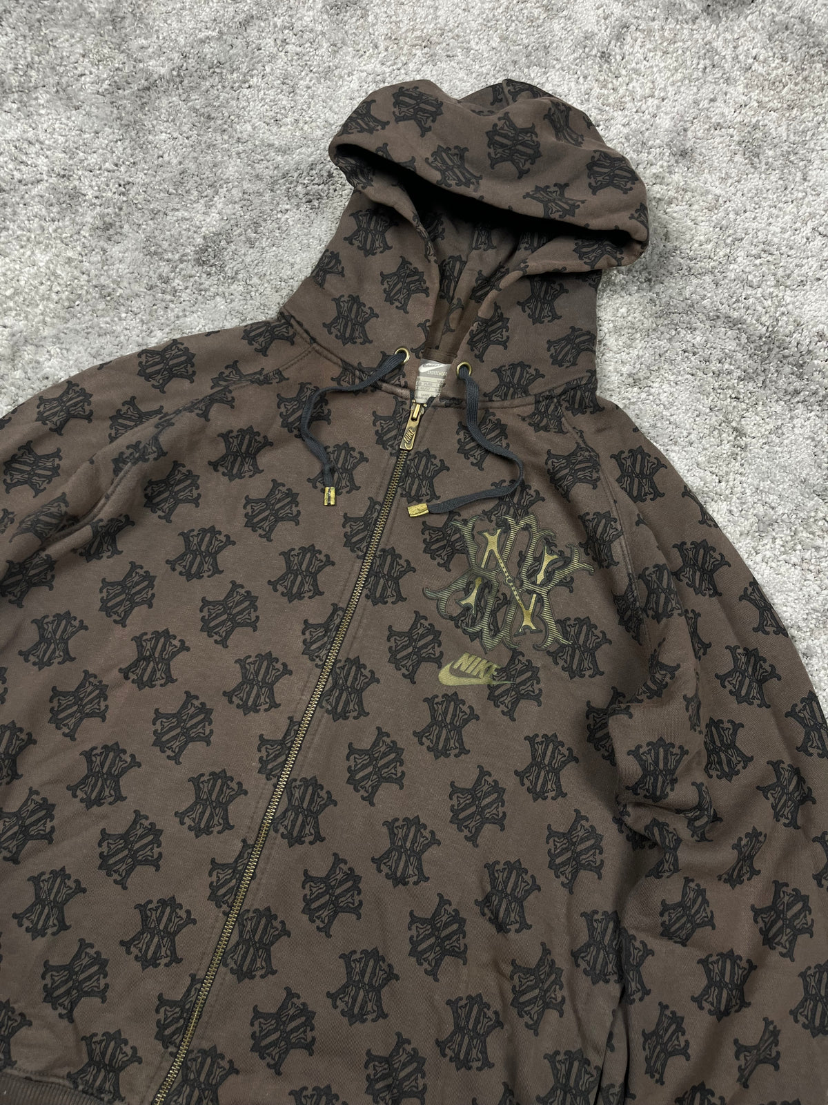 Sudadera con cremallera Nike Vintage años 2000 "Marrón/Negro" (M)